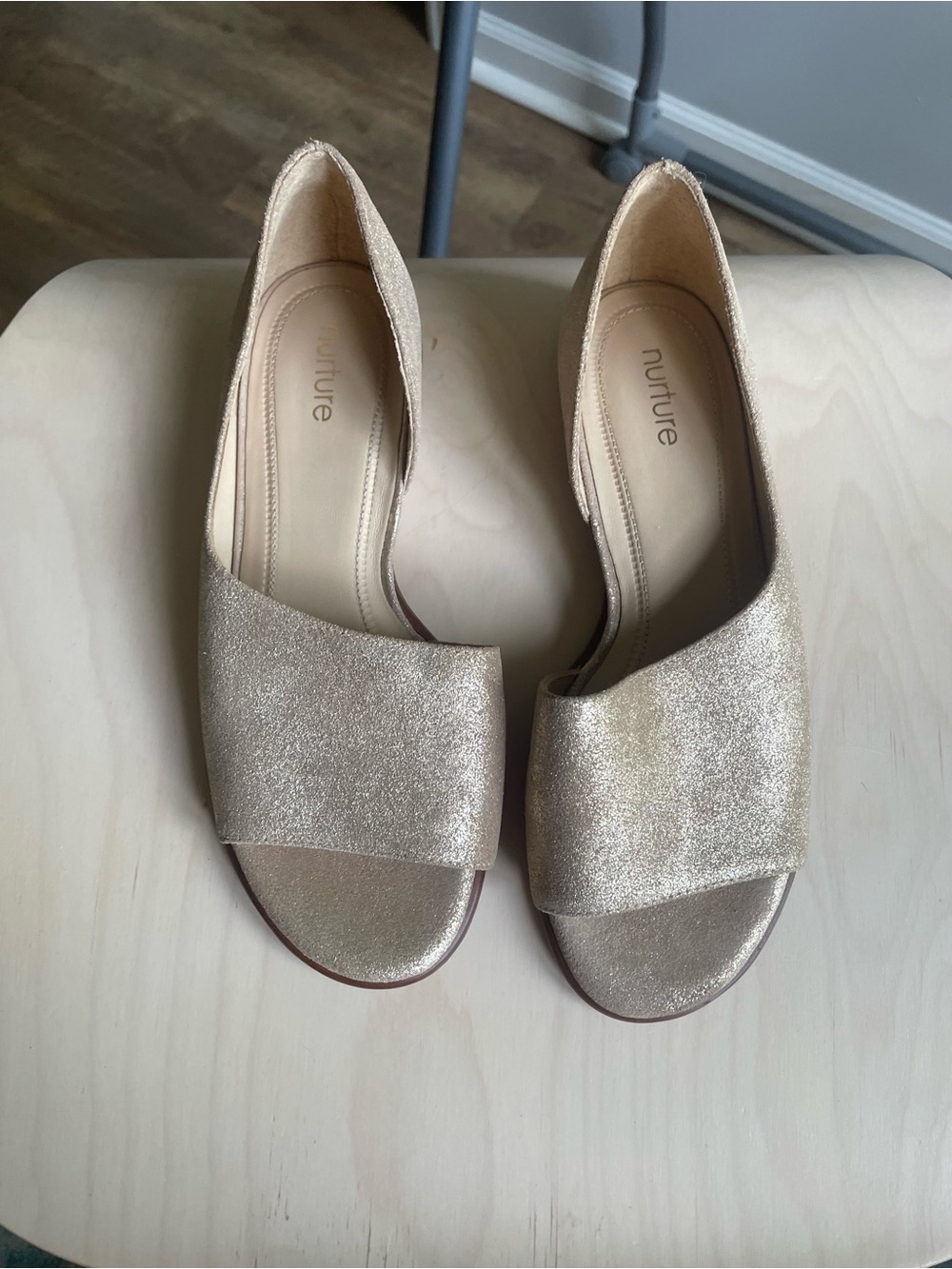 Nurture by Lamaze Metallic Gold Open-Toe D'Orsay Mules